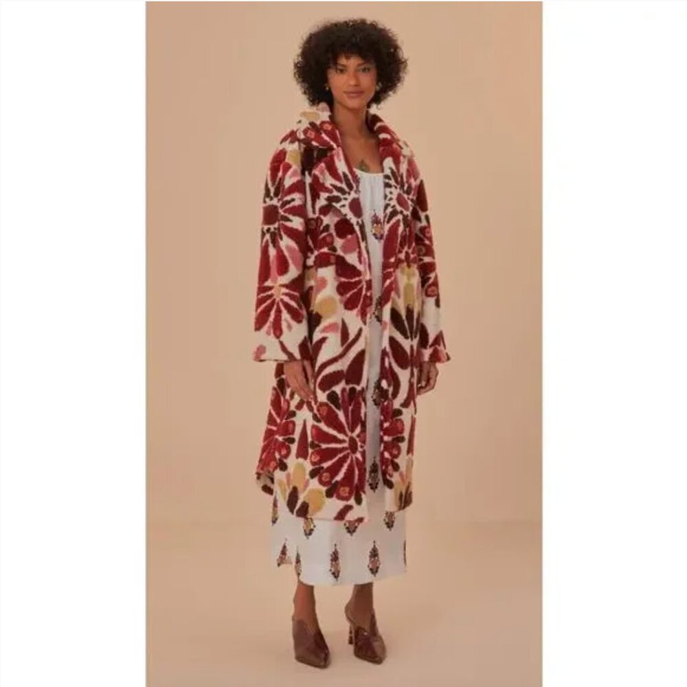 FARM RIO Ainika Flowers Fleece Coat